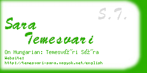 sara temesvari business card